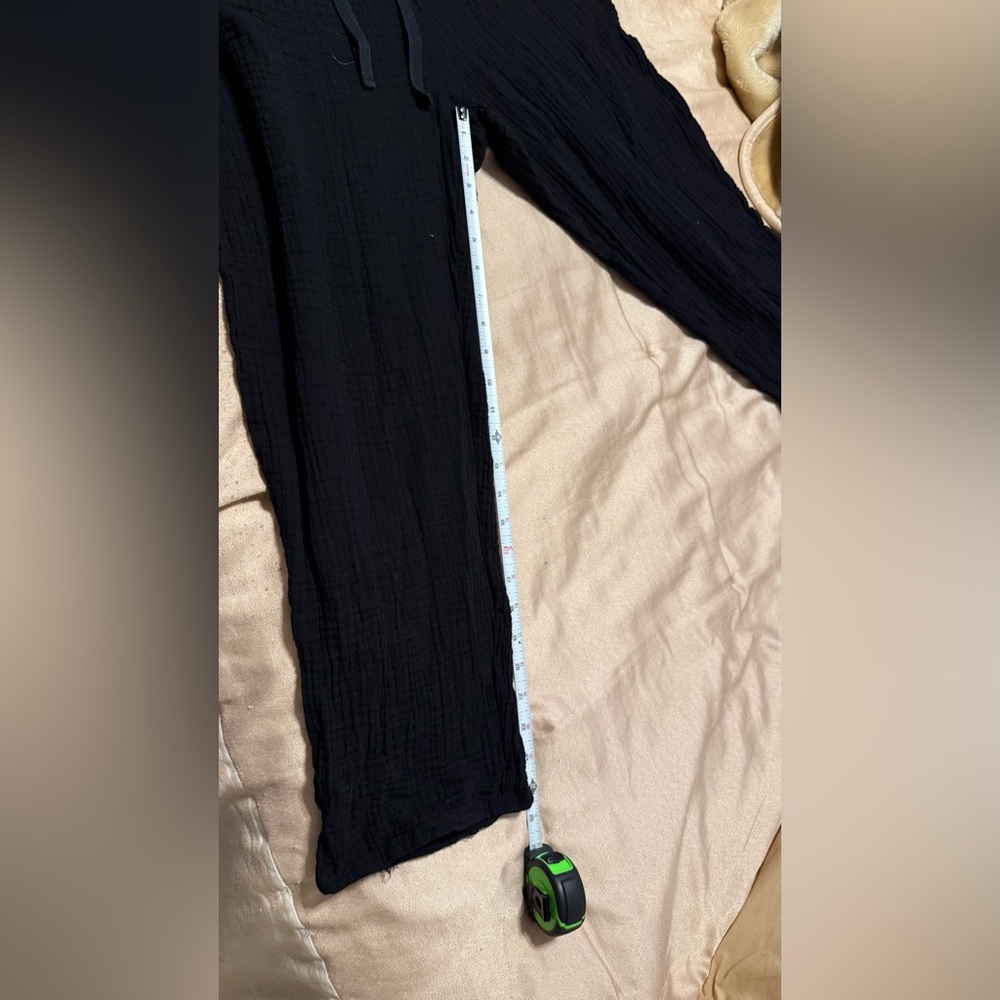 Eileen Fisher Black Gauze Short Sleeve Jumpsuit // Petite Large - Picture 6 of 9